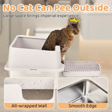 Stainless Steel Cat Box with Lid, Extra Large Pan with High Sides for Big Cats, Kitty 46653088