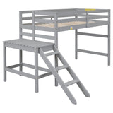 ZUN Twin Loft Bed with Platform,ladder,Grey W50482275