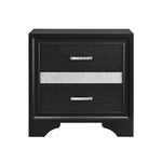 ZUN 2 Drawers MDF Nightstand with 1 Jewelry Drawer, Black B016P255583