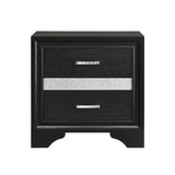 ZUN 2 Drawers MDF Nightstand with 1 Jewelry Drawer, Black B016P255583