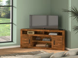 52 inch Corner TV Stand Console for TVs up to 55 inches, No Assembly Required, Whiskey Finish B108P160088