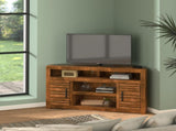 52 inch Corner TV Stand Console for TVs up to 55 inches, No Assembly Required, Whiskey Finish B108P160088