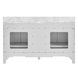 60 in Undermount Double Sinks Bathroom Storage Cabinet with Carrara Natural Marble Top W1059P170420