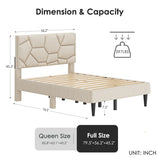 Queen Bed Frame, linen storage headboard, strong and stable, no noise, no box spring, Weight 397lbs W2896P208864