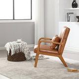 ZUN COOLMORE Modern Accent Chair, Solid Wood Padding Lounge Armchairs With One pillow for Living Room, W395P201462