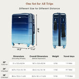 Luggage Set of 3, 20-inch with USB Port, Airline Certified Carry-on , ABSPC Hard Shell N726P264892N