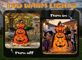 5ft Orange 3-Tier Retractable Fabric Pumpkin Halloween Light Decor with Cape & Wings, 130 Warm White 20091368