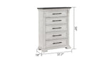 ZUN Transitional Style 5-Drawer Chest Made with Wood in Antique White B009P155297