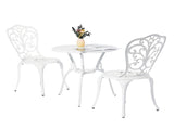 3 PCS Outdoor Bistro Set, All-Weather Cast Aluminum Butterfly Bistro Table and Chairs Set of 2, 53227481