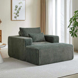 62.5-Inch Corduroy Sponge Sofa Lounge Chair with Removable footrest,No Assembly Required,Fluffy W834P206047