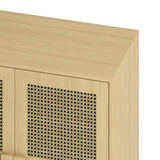 4-Doors Rattan Mesh Storage Cabinet, Sideboard with Eight Storage Spaces, for Entryway, Living Room, W757P198553