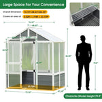 ZUN Greenhouse, Wooden Greenhouse Polycarbonate Garden Shed fors, 76''x48''x86'' Walk-in Outdoor 32329616