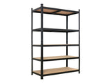 110 x 45 x 180cm 5 Tiers Powder Coated Storage Rack Black 78856835
