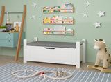 Kids Toy Box Chest, White Toy Box for Boys Girls, Large Storage Cabinet with Cushion Seat 23676979