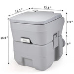 ZUN 5 Gallon Portable Toilet, Flush Potty, Travel Camping Outdoor W2181P153991