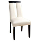 Set of 2 Chairs Black And White Leatherette Beautiful Padded Side Chairs Slit Back Design Kitchen HS11CM3559SC-ID-AHD