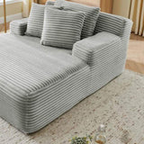 Single lazy sofa chair, no assembly required, made of velvet fabric, fluffy modern single W487P288236