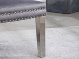 Montura Contemporary Tufted Velvet Chair with Nailhead Trim, Set of 2, Gray T2574P164575