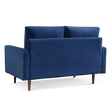 ZUN 57.1” Modern Decor Upholstered Sofa Furniture, Wide Velvet Fabric Loveseat Couch, Solid Wooden Frame B082111403