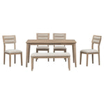 ZUN Classic and Traditional Style 6 - Piece Dining Set, Includes Dining Table, 4 Upholstered Chairs & 45918393