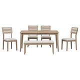 ZUN Classic and Traditional Style 6 - Piece Dining Set, Includes Dining Table, 4 Upholstered Chairs & 45918393