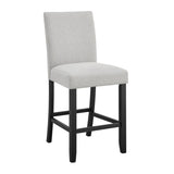 Transitional Fabric Upholstered Counter-Height Dining Chair 2pc Set Black Grey B011P287484