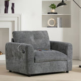 42*33" Single Sofa, Armchair with Wide Seat, Dual-port Charger, Pull-line & Tufted Design, N723P305133E