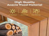 5 Piece Outdoor Set, Patio Acacia Wood Height Table & Four Stools with Cushions, Wood Dining 88788867