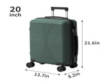PP Trolley Case 12in 20in 2PCS Suitcase Set Dark Green 84565064