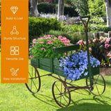 Wooden plant frame with wheels, Green planting pot 66444615