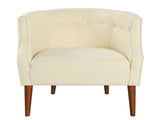 Modern Club Chair with Button-Tufted Back & Tonal Piping Contemporary Upholstered Tub Chair with N767P266718B