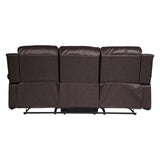 Comfortable Double Reclining Sofa 1pc Brown Color Bonded Leather Match Solid Wood Plywood Frame B01166579