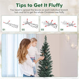5FT Green Artificial Christmas Tree - 214 Lush Tips, 25 Realistic Pine Cones, Foldable Metal Stand 97114349