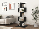 360&deg Rotating Bookshelf with Acrylic Plate, 5-Tier Tall, Floor Rack Simple Bookcase, Modern W409P167481