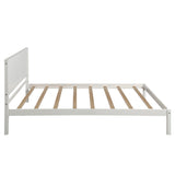 ZUN Platform Bed Frame with Headboard, Wood Slat Support, No Box Spring Needed,Twin, White 94135601