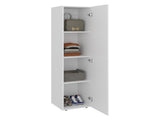 Kotlik 1 Door Wardrobe 67" H with Vertical Storage and Four Shelves, White B097P480460