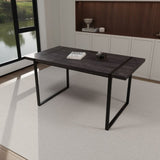 59 " dining table modern industrial rectangular MDF black , 4-6 people, 1.5" thick engineering wood 28112889