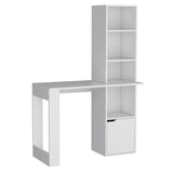 Iowa Computer Desk with 1-Cabinet and 4-Tier Bookcase B070P188863