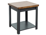 24 inch Side Table, No Assembly Required, Black and Whiskey Finish B108P160148