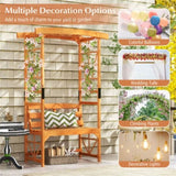 2-in-1 Multifunctional Garden Arch Bench - 39x15.5 Seat Size, 660 lbs Capacity, Fir Wood with 83665521