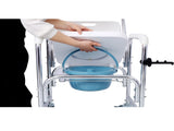 4 in 1 Bedside Commode Chair, Transport Shower Wheelchair Toilet Rolling Transport Chair with 4 W465P143535