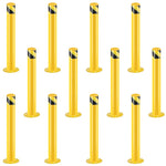 ZUN Safety Bollard Post, 42 Inch Height Steel Bollards, 3 Inch Diameter Parking Bollard, Yellow Powder 15510086