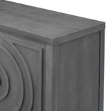 TREXM Retro Sideboard door with Circular Groove Design Round Metal Door Handle for Entrance, Dinning WF307723AAE