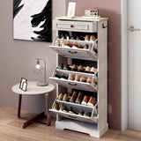 Shoe Storage Cabinet with 1 Drawer, 3 Flip Drawers, Freestanding Shoe Cabinet Organizer with W1120P290634