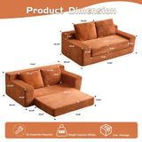 Loveseat Sofa, Comfortable Deep Seat Sofa Bed, Modern Small Corduroy Couch for Living Room 64287044