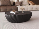 Black Sintered stone Top goose eggs Shape Leather Coffee modern Sofa Table for Living Room furniture W3081P338226