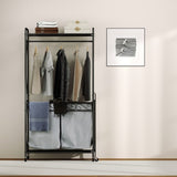 Multi-Functional Laundry Hamper Organizer Hanging Rail and Storage Shelf Rolling Laundry Cart W2167P231435