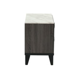 Two-tone Finish Wooden Nightstand with 2 Drawers, Foil Grey B016P251325