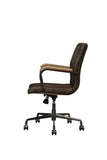 ZUN Distress Chocolate Swivel Office Chair with Pneumatic Lift B062P215475