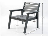 HDPE Outdoor Terrace Dining Chair Set, low maintenance - for gardens, backyards and decks - grey 55213923